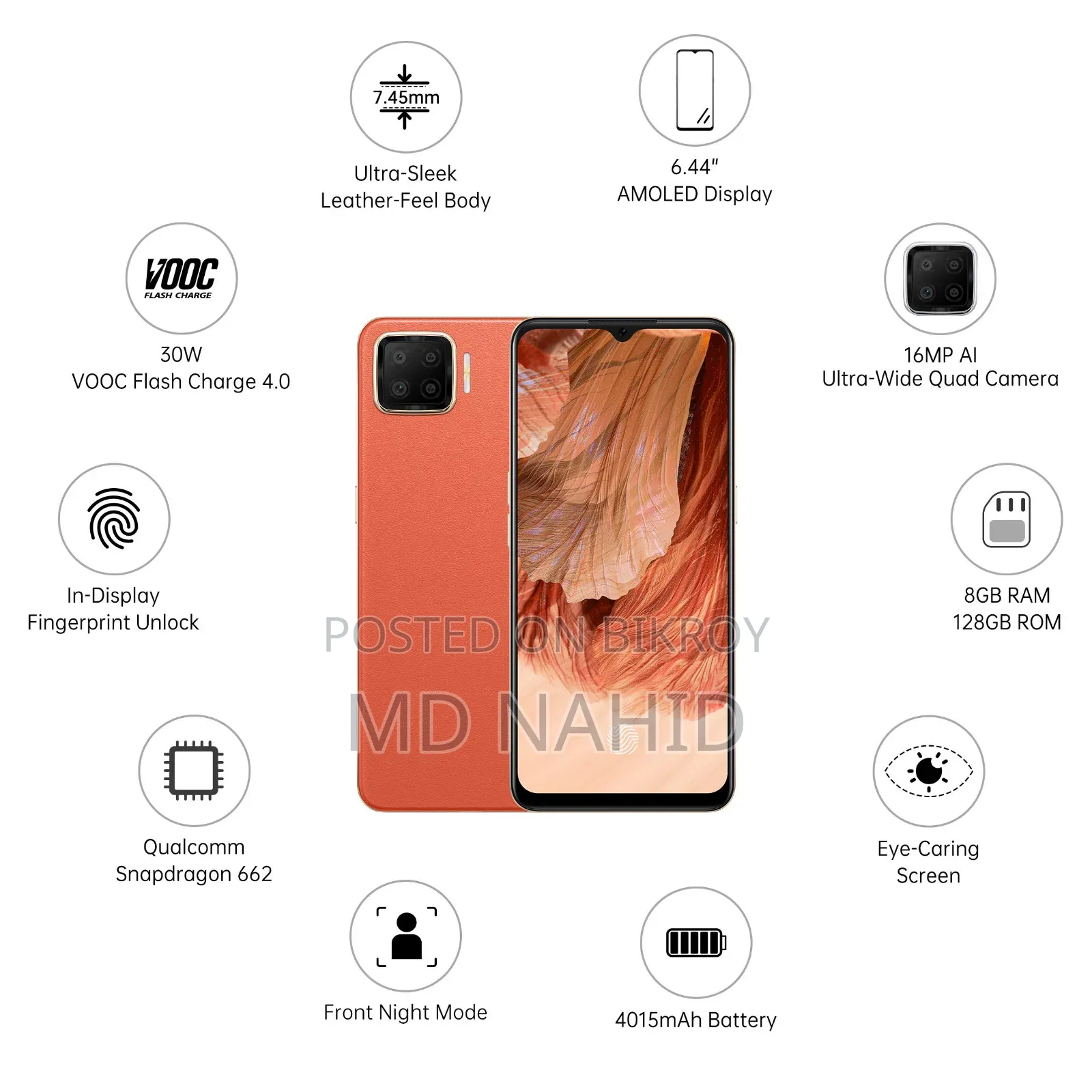 Oppo F17 128 GB Orange