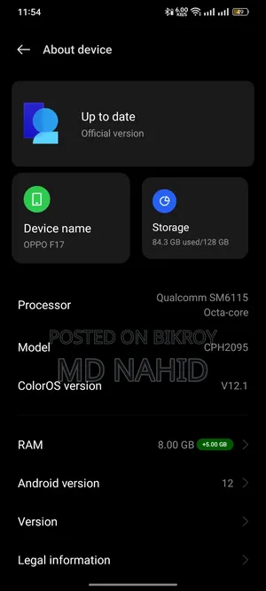Oppo F17 128 GB Orange