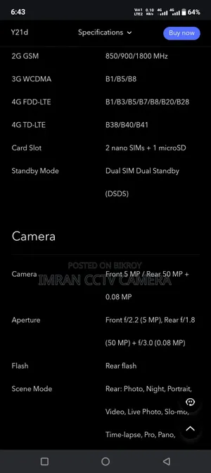 Vivo Y21d 128 GB Red
