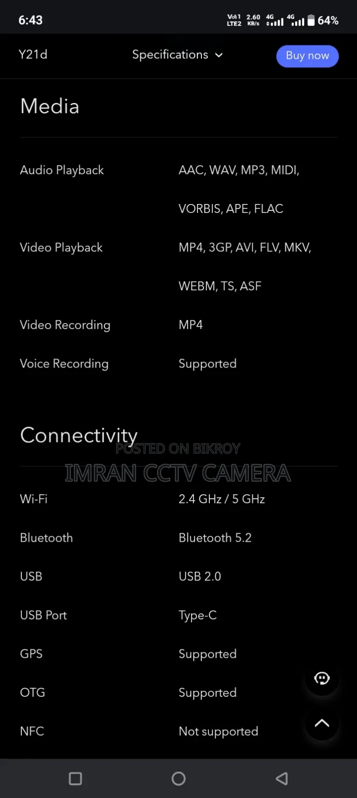 Vivo Y21d 128 GB Red