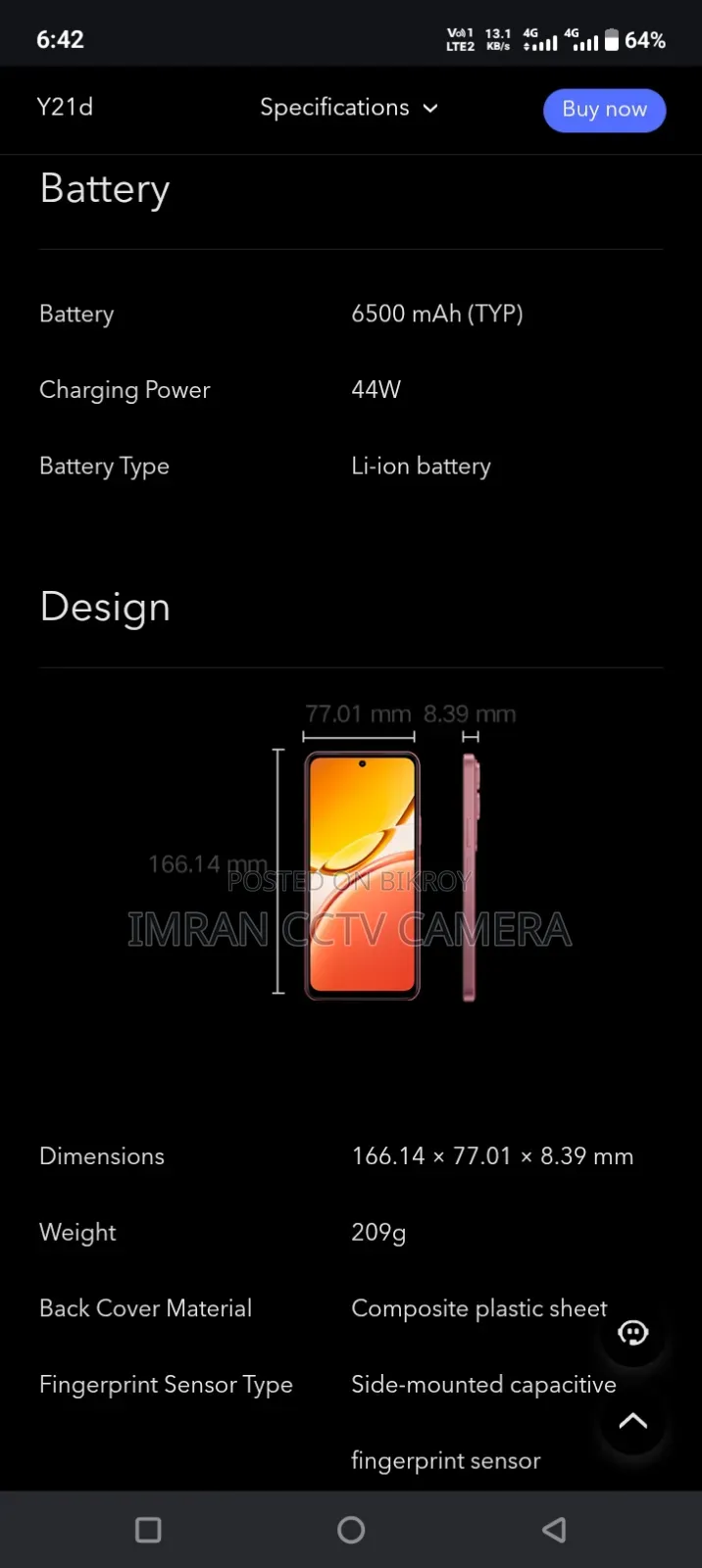 Vivo Y21d 128 GB Red