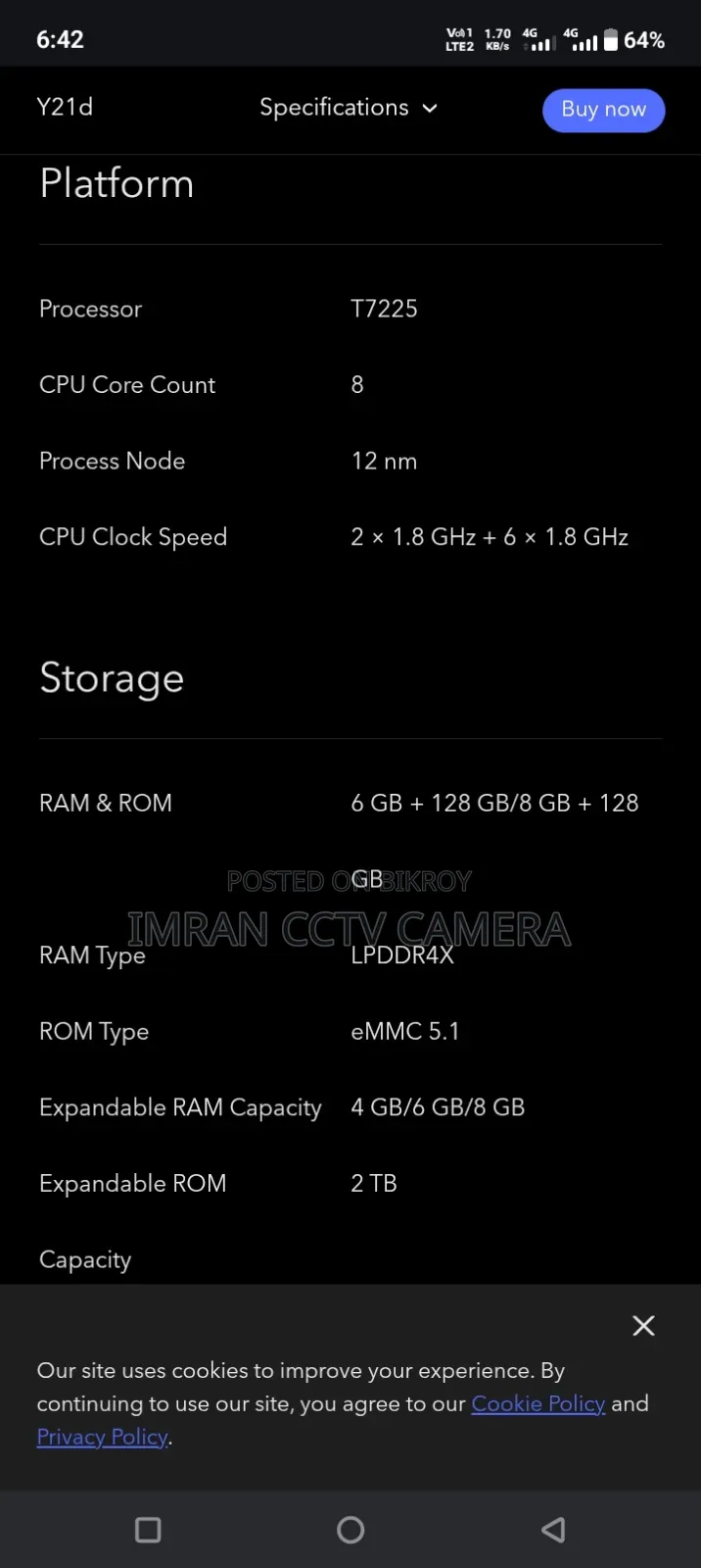 Vivo Y21d 128 GB Red