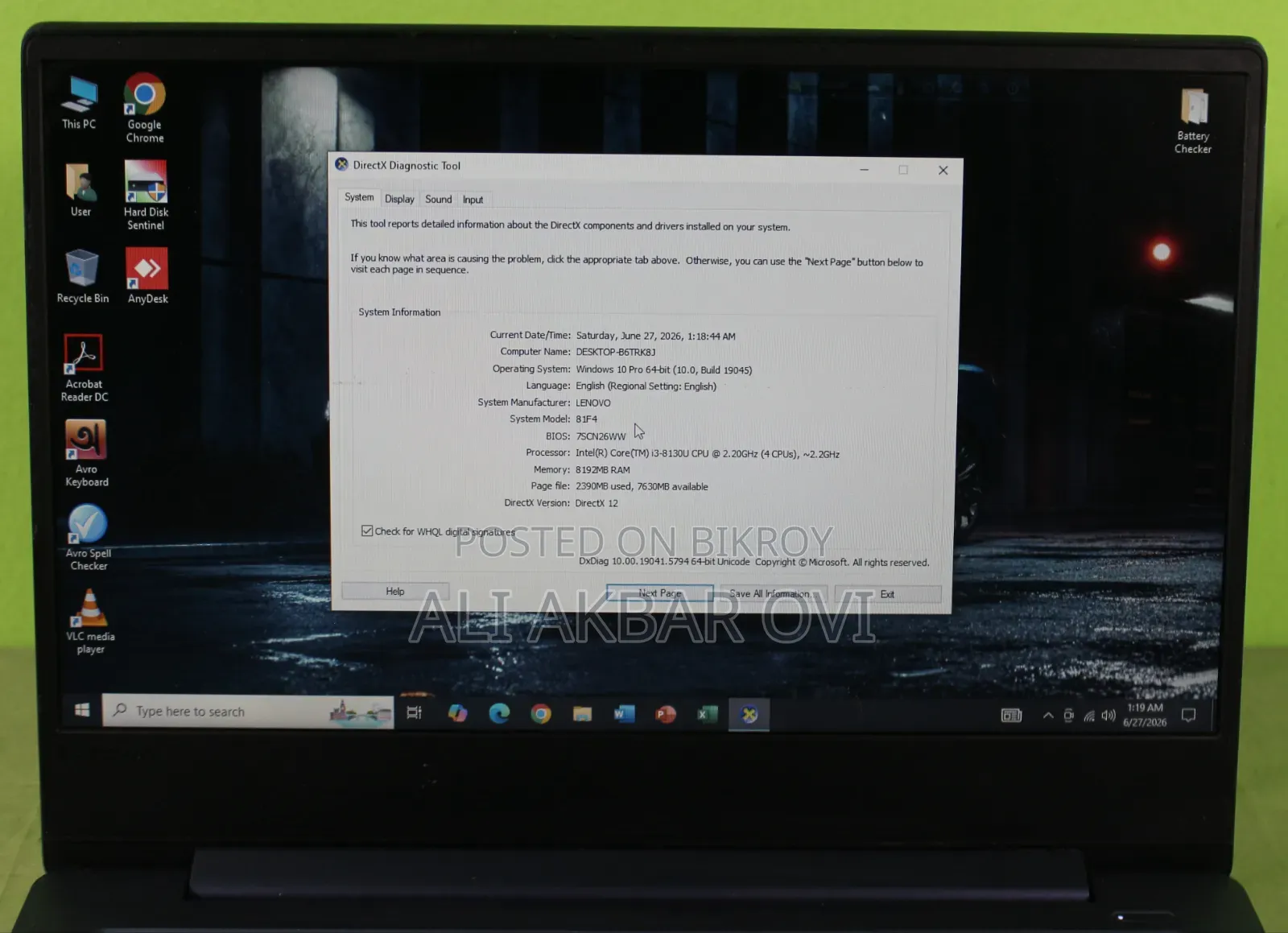 Laptop Lenovo IdeaPad 330S 8GB Intel Core I3 SSD 256GB