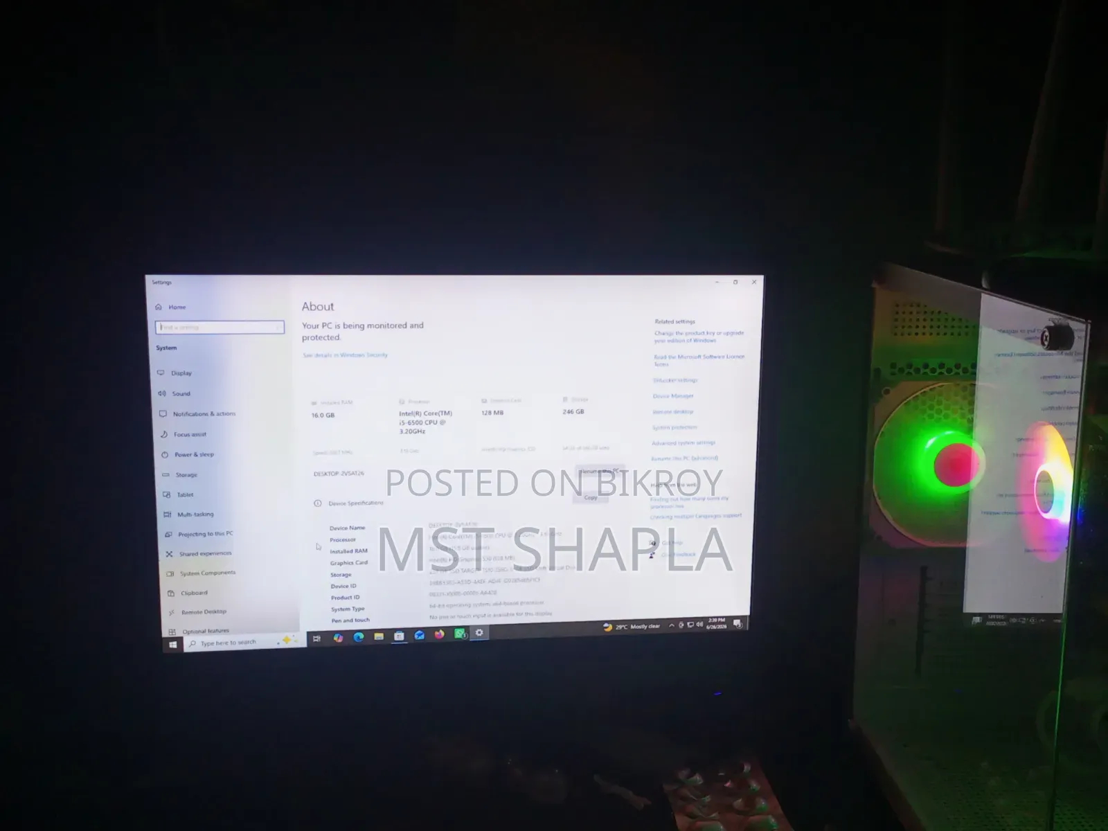 New Desktop Computer 16GB Intel Core I5 SSD 256GB