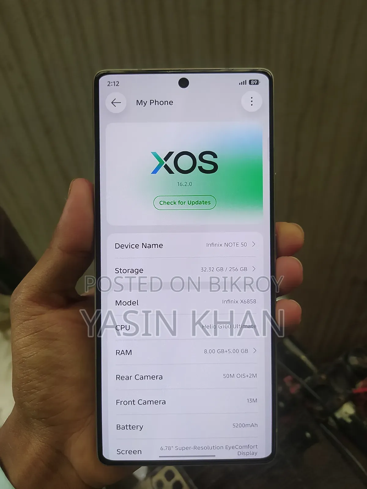 New Infinix Note 50 4G 256 GB Gray