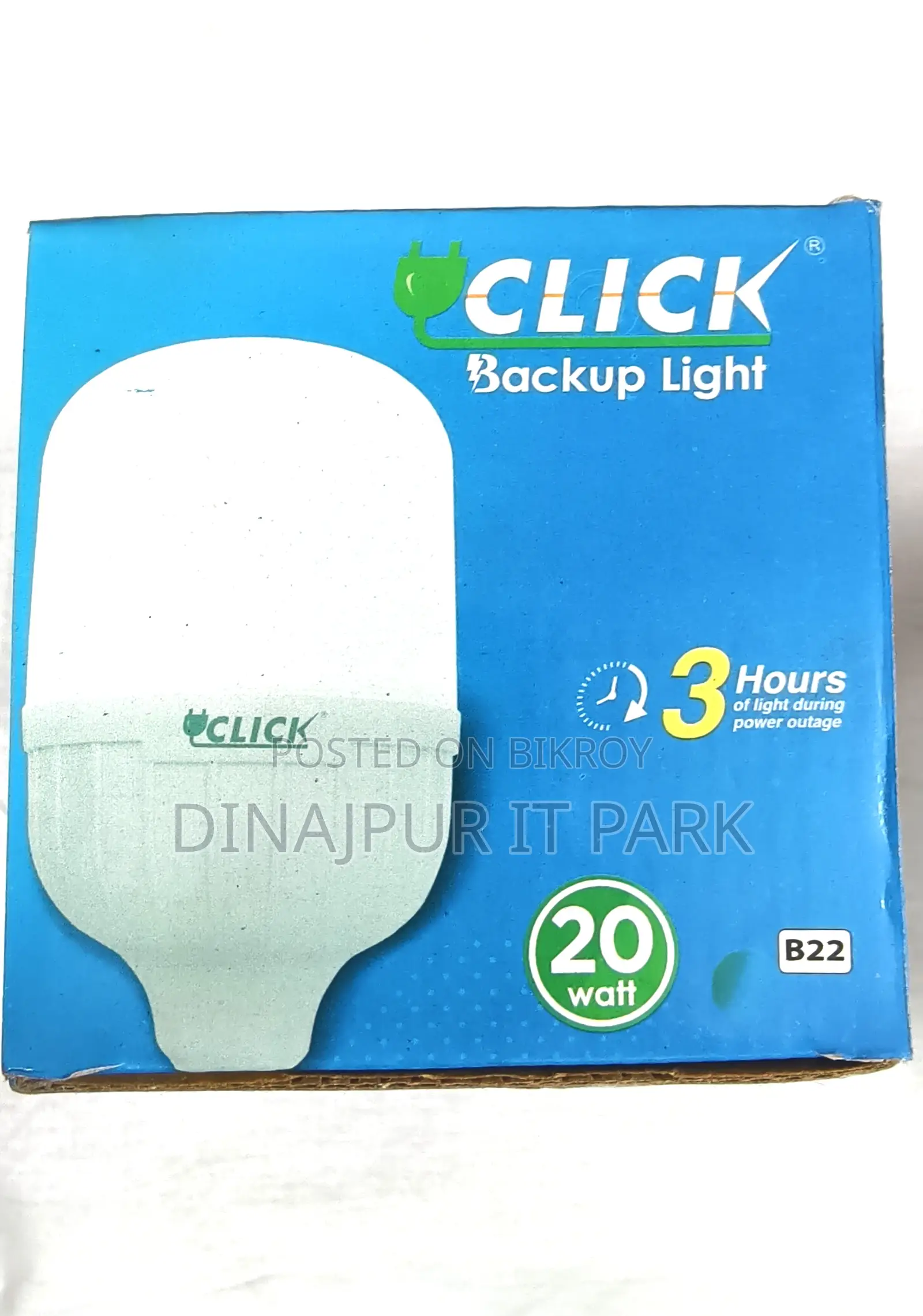 Click 20W Rechargeable Backup Light – Light will stay on even if the power goes out!