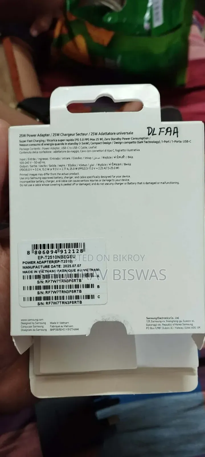 Original Samsung 25w Super Fast Charger Adapter