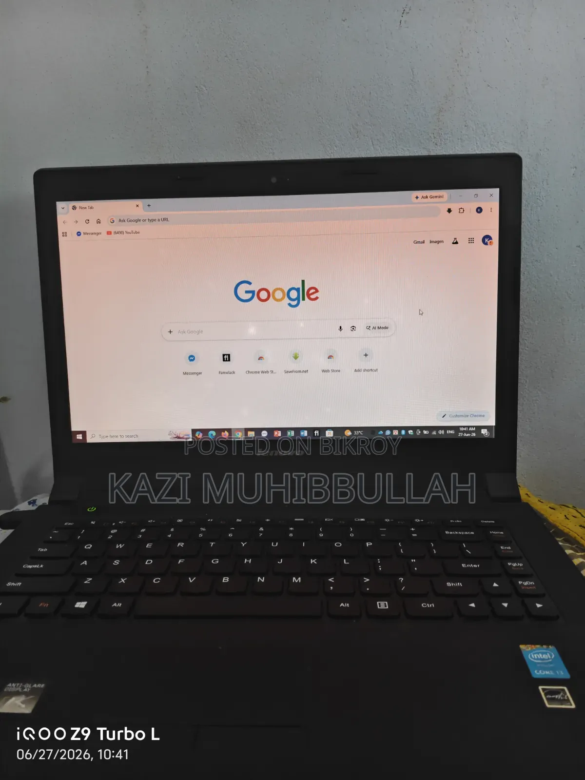 Laptop Lenovo B470 4GB Intel Core I3 SSD 128GB