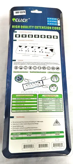 Click 4 Socket Power Strip