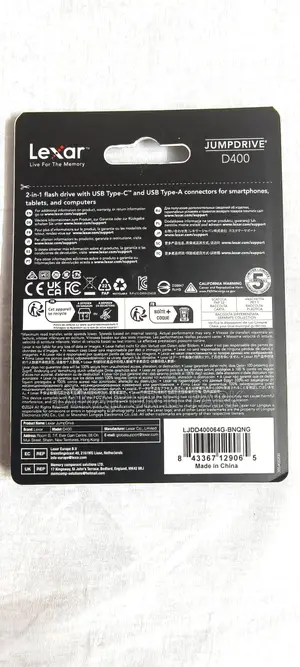 Lexar Jumpdrive Dual Drive D400 64GB USB 3.2 Gen 1 Type-C