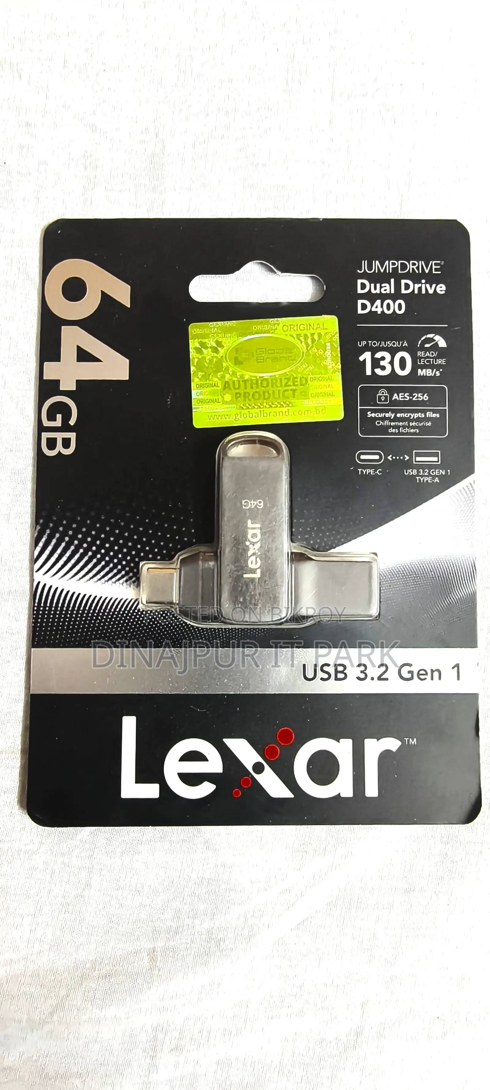 Lexar Jumpdrive Dual Drive D400 64GB USB 3.2 Gen 1 Type-C