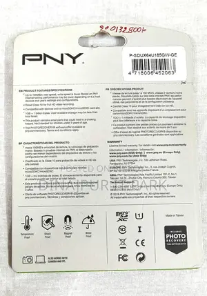 Pny Elite 64gb Microsdxc Uhs-i Class 10 Memory Card With Sd Adapter