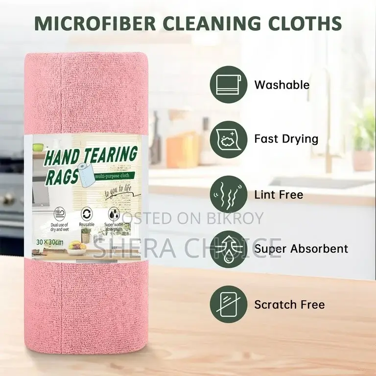 Reusable Microfiber Cleaning Cloth Roll for Cars