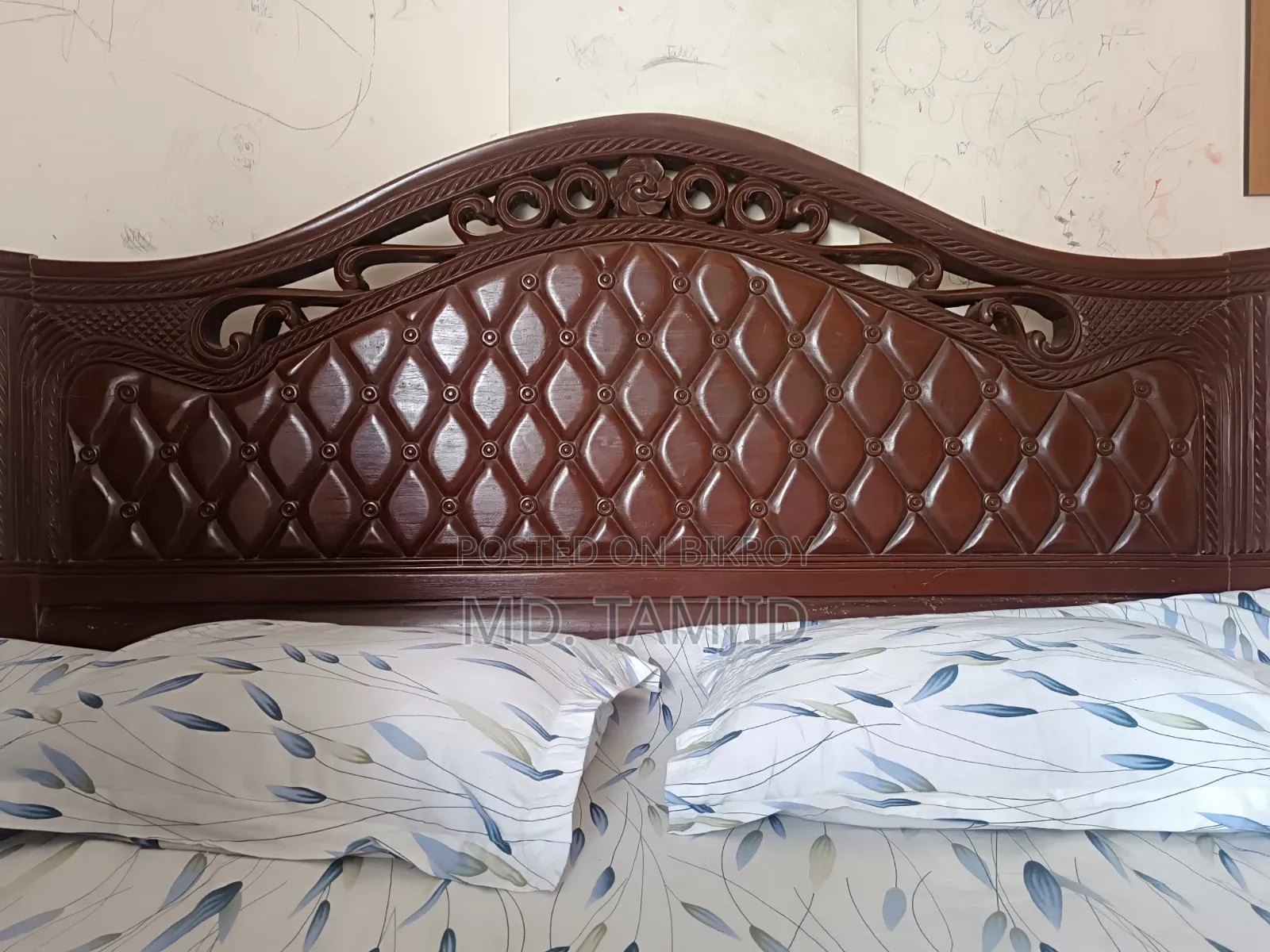 Solid Chittagong Teak Bed 7/6 Feet