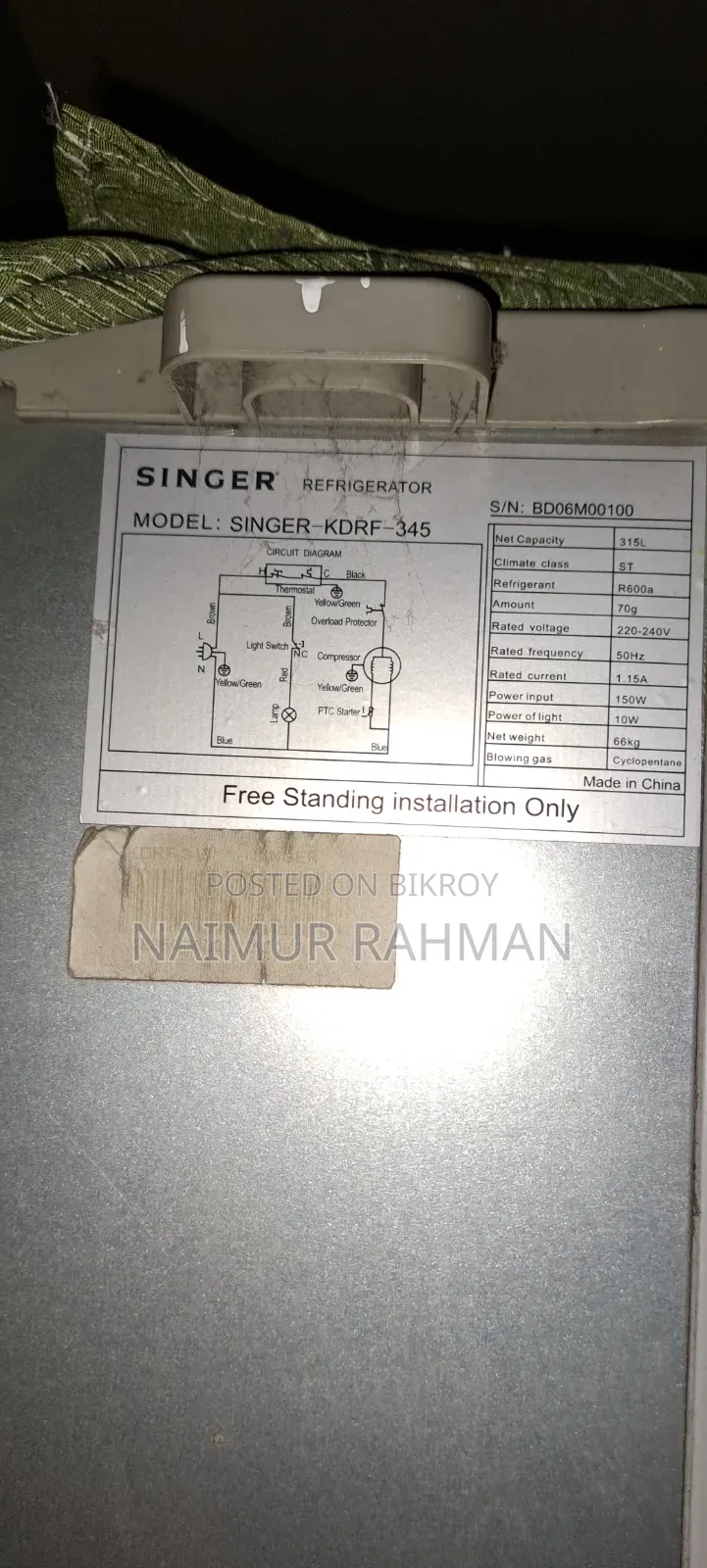 Singer Refrigerator
