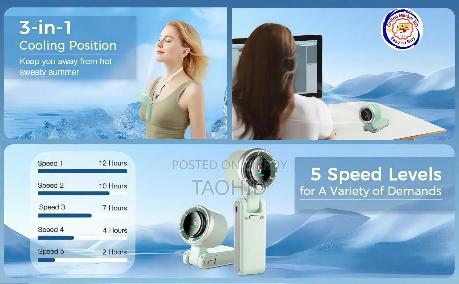 Portable Mini Handheld Fan – Smart Cooling Device