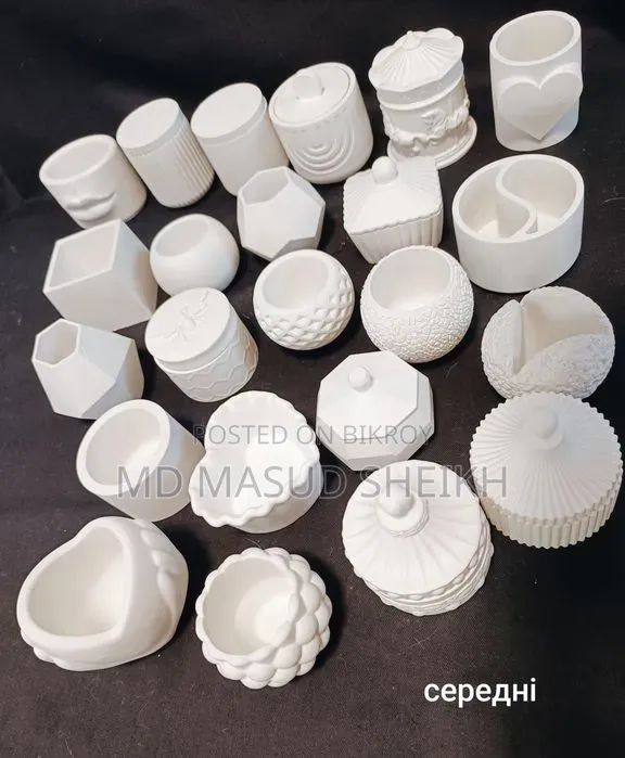 Gypsum Showpiece Candler Flower Tub Jewellery Box More