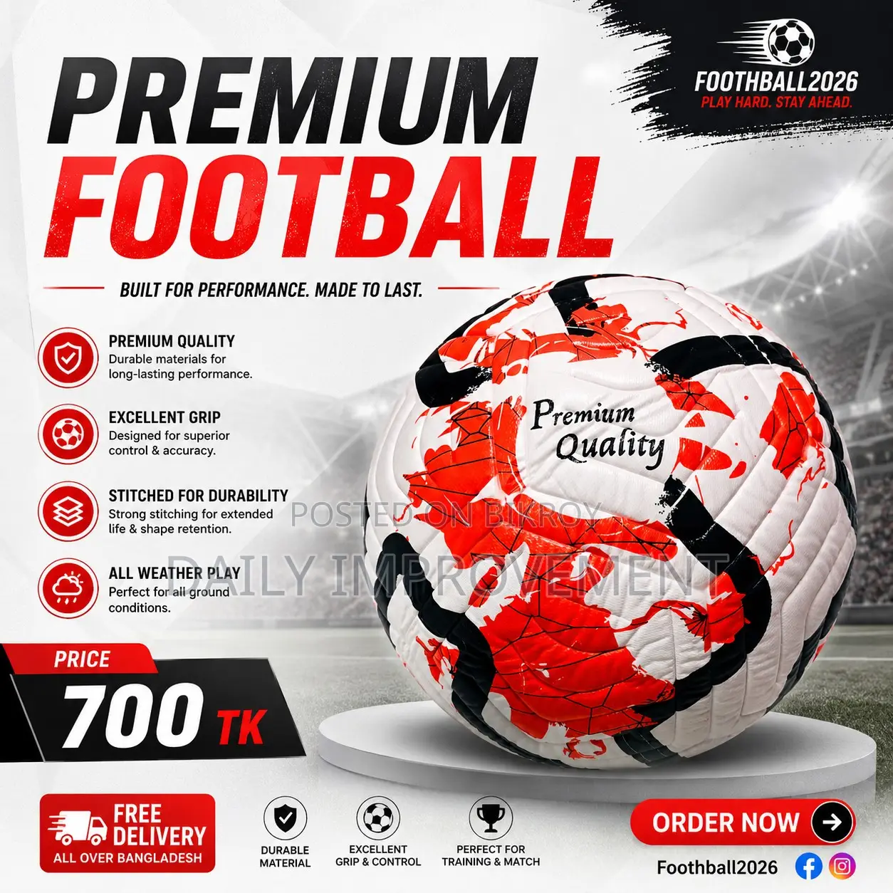 Selling Newly Football Under 800 Tk