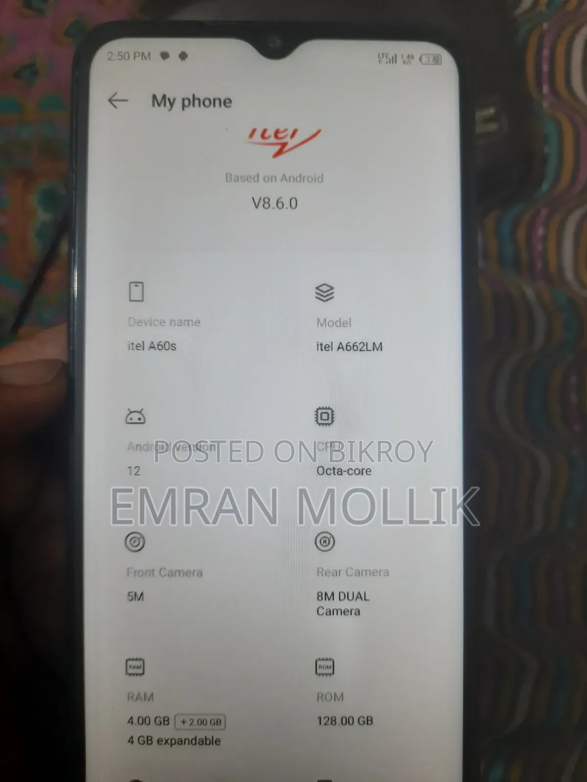 Itel A60s 128 GB Blue