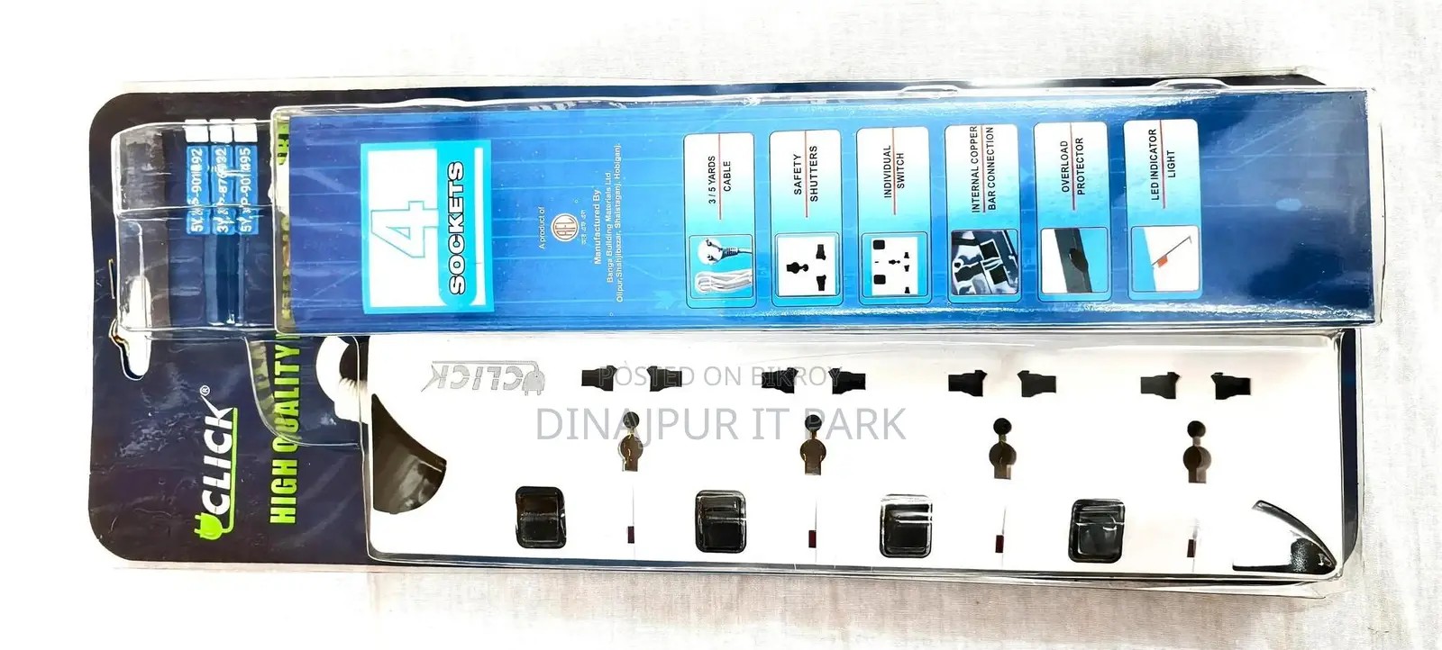Click 4 Socket Power Strip
