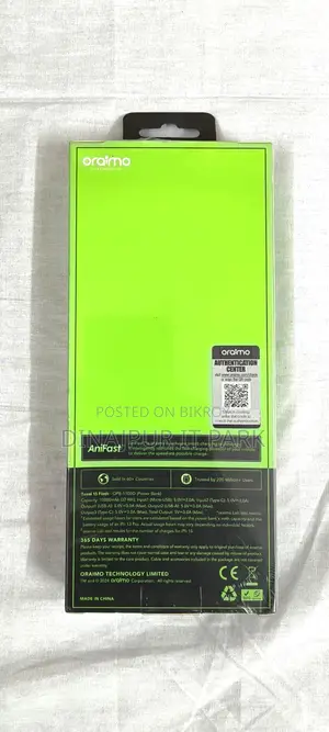 Oraimo Toast 15 Flash 10000mAh Fast Charging Power Bank (OPB-1100D)
