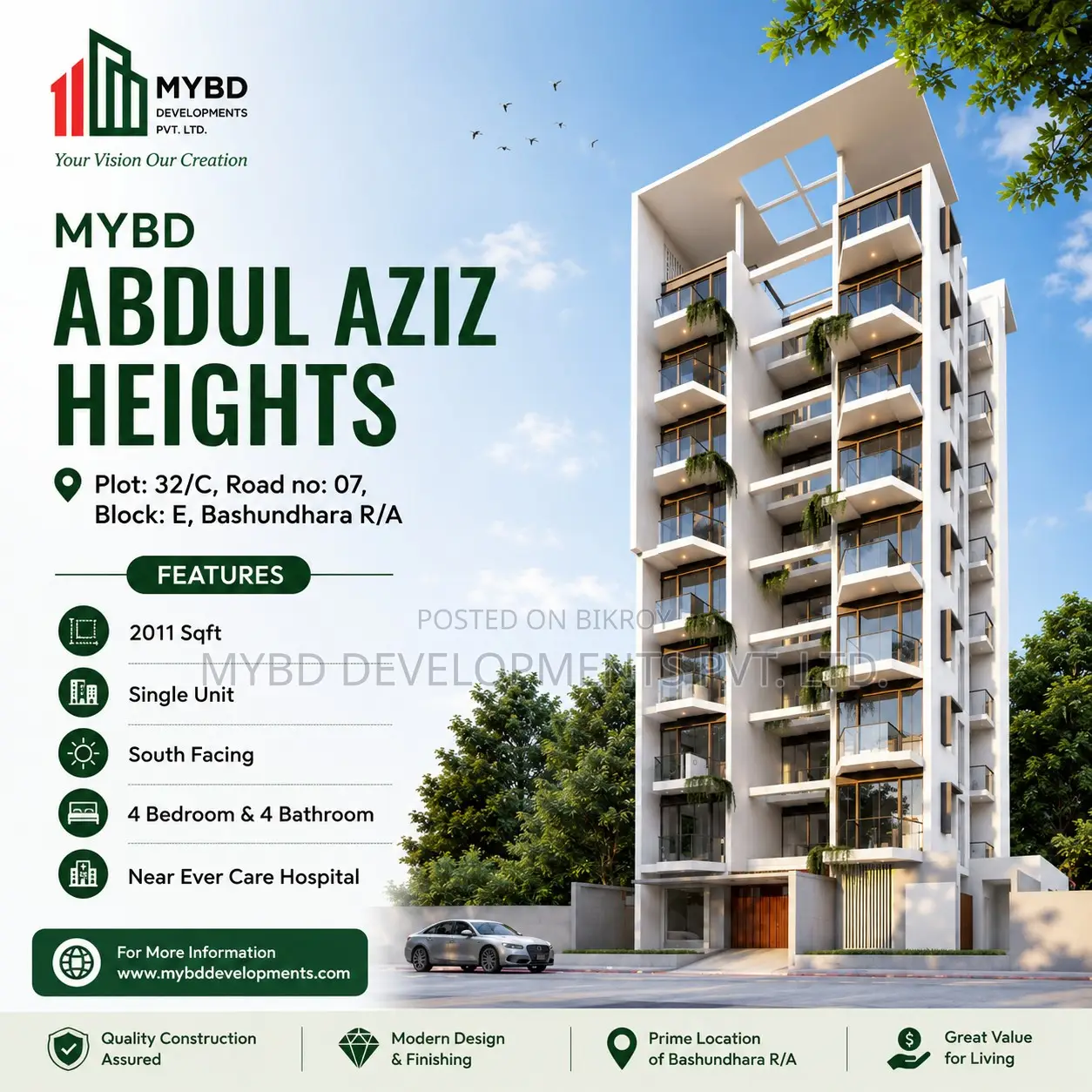 4-bedroom Apartment in Mybd Abdul Aziz, Bashundhara for Sale