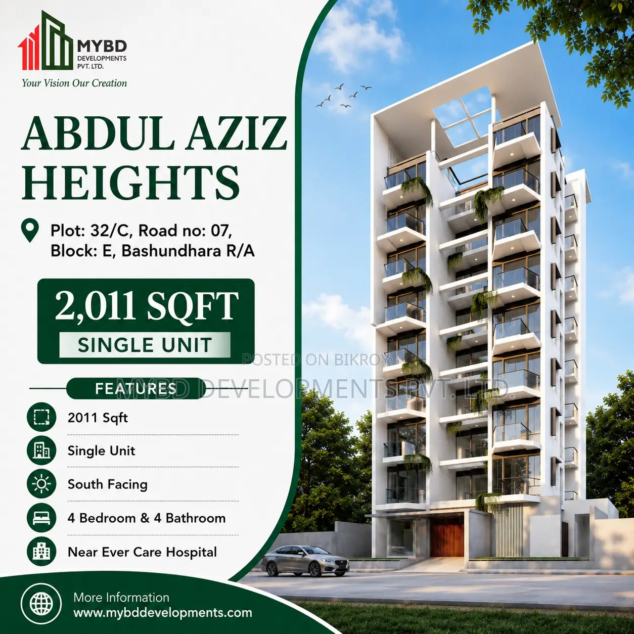 4-bedroom Apartment in Mybd Abdul Aziz, Bashundhara for Sale