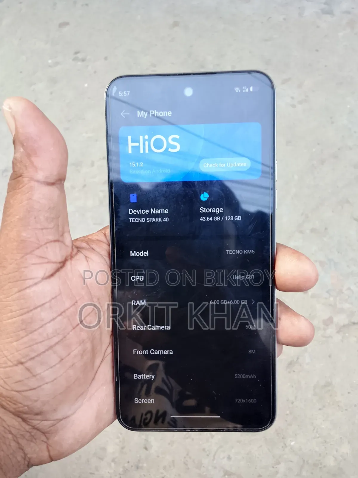 Tecno Spark 40 128 GB Gray