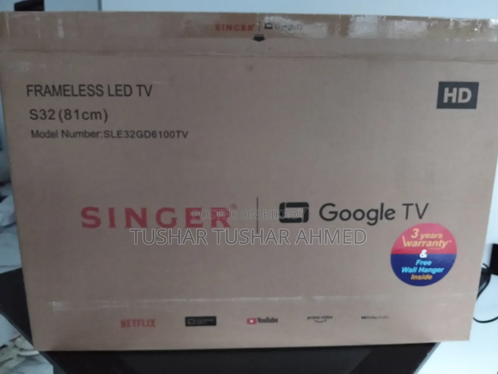 Singer Frameless Google TV | 32GD6100TV | 32 Inch