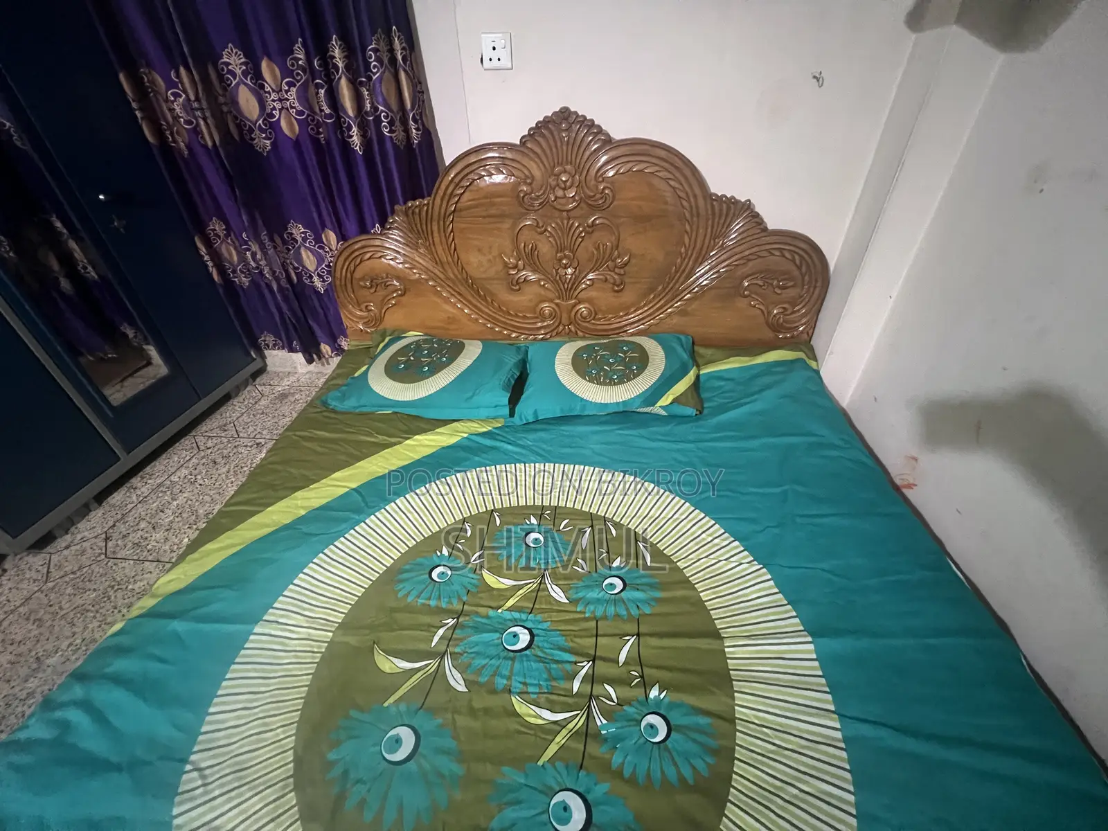 Queen Size Wooden Bed (Shil Karoi) 6/7”//সিল কড়ই বক্স খাট