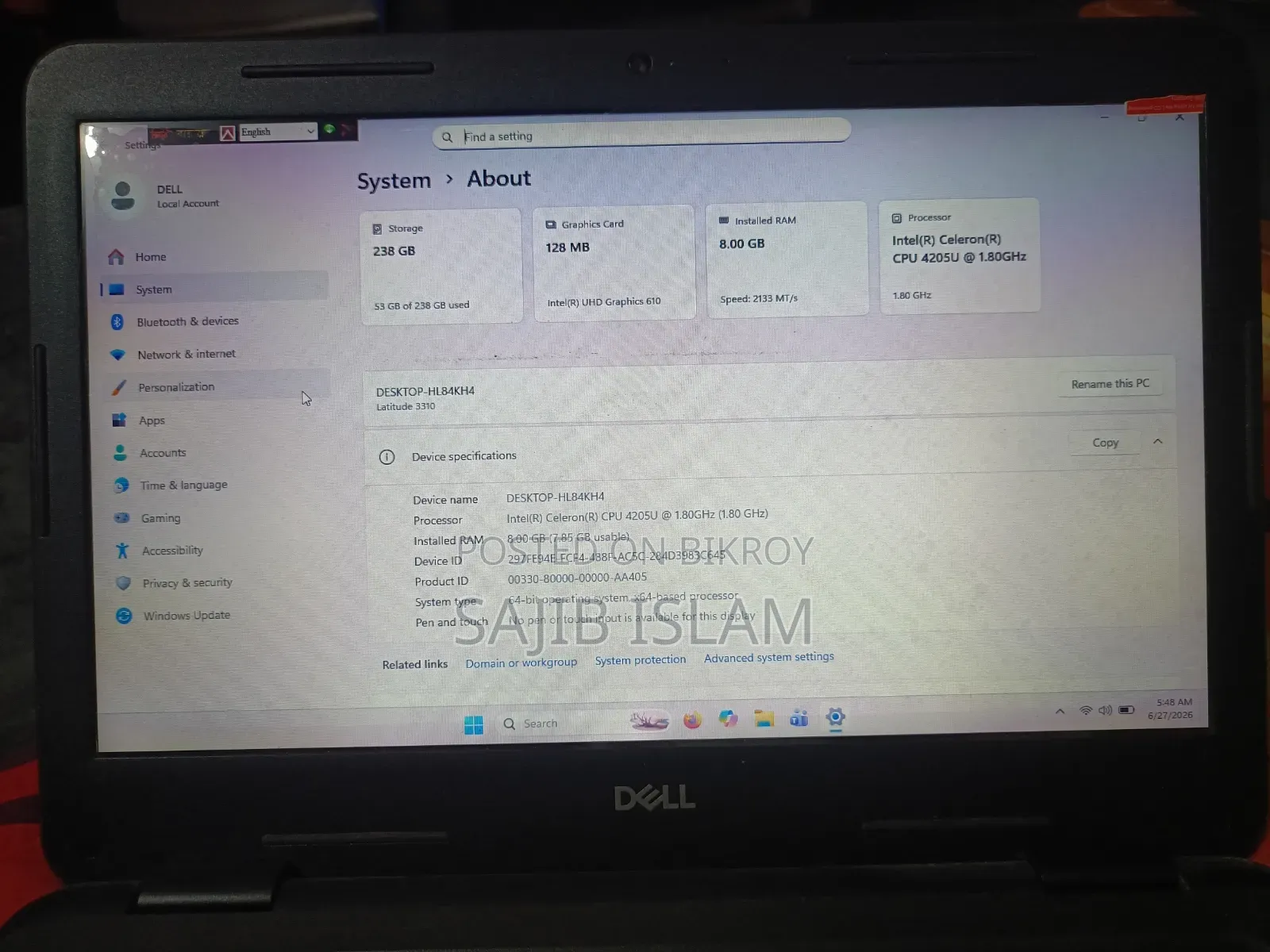 Laptop Dell Latitude 3310 8GB Intel Core 2 Quad HDD 256GB