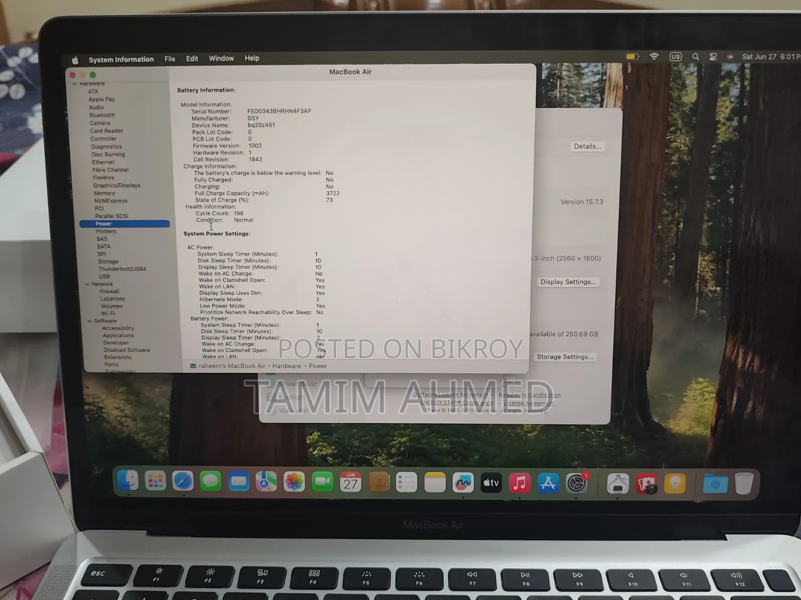 Laptop Apple MacBook Air 2020 8GB Intel Core i3 SSD 256GB