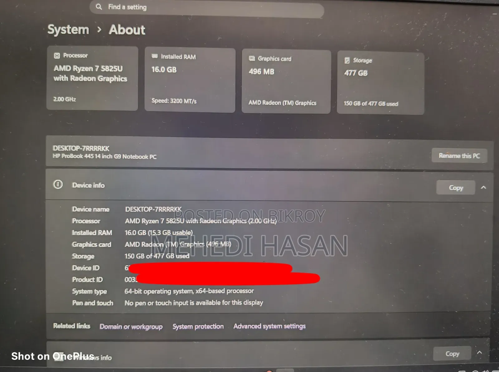 Laptop HP ProBook 445 G9 16GB AMD Ryzen 7 SSD 512GB