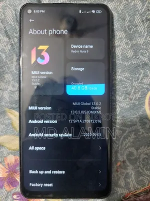 Xiaomi Redmi Note 9 128 GB Blue