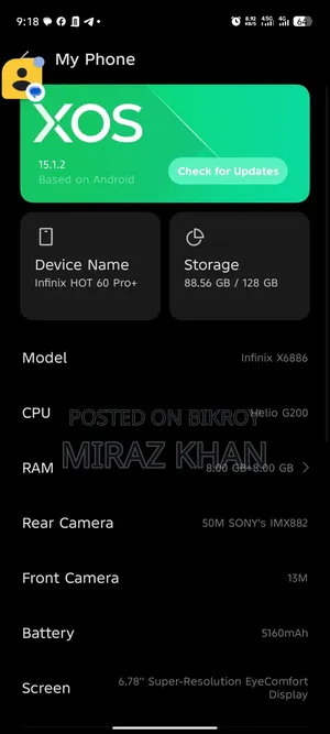 New Infinix Hot 60 Pro+ 128 GB Pink