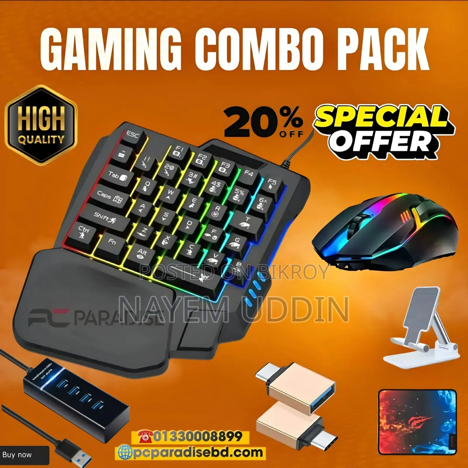 Pubg Free Fire Gaming Combo Keyboard Mouse Set Bd
