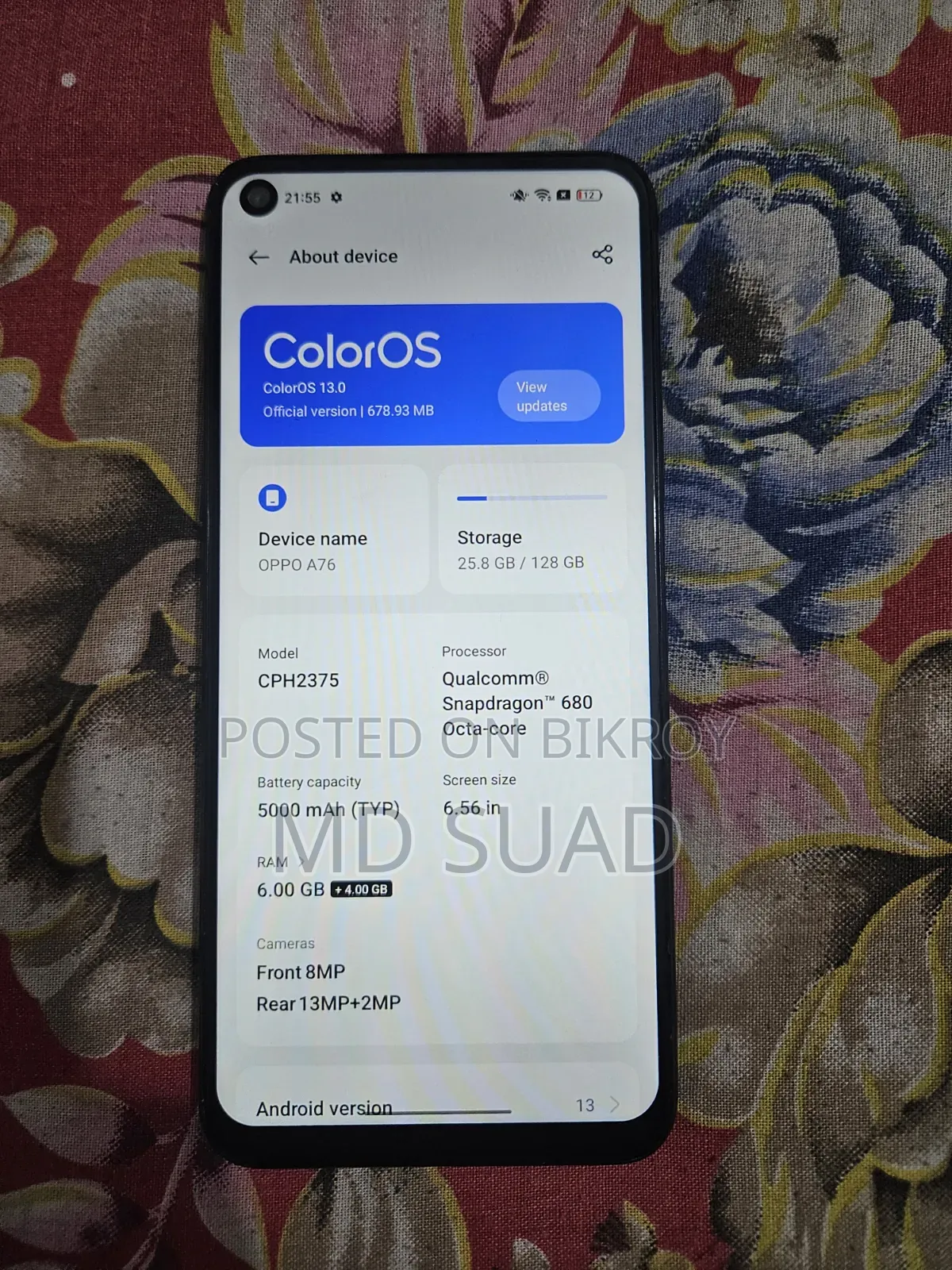 Oppo A76 128 GB Black