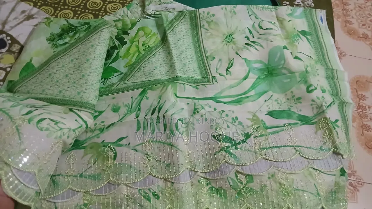 New Unstitched Mashaal Georgette Three-Piece for Sale
