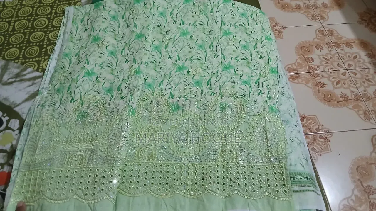 New Unstitched Mashaal Georgette Three-Piece for Sale