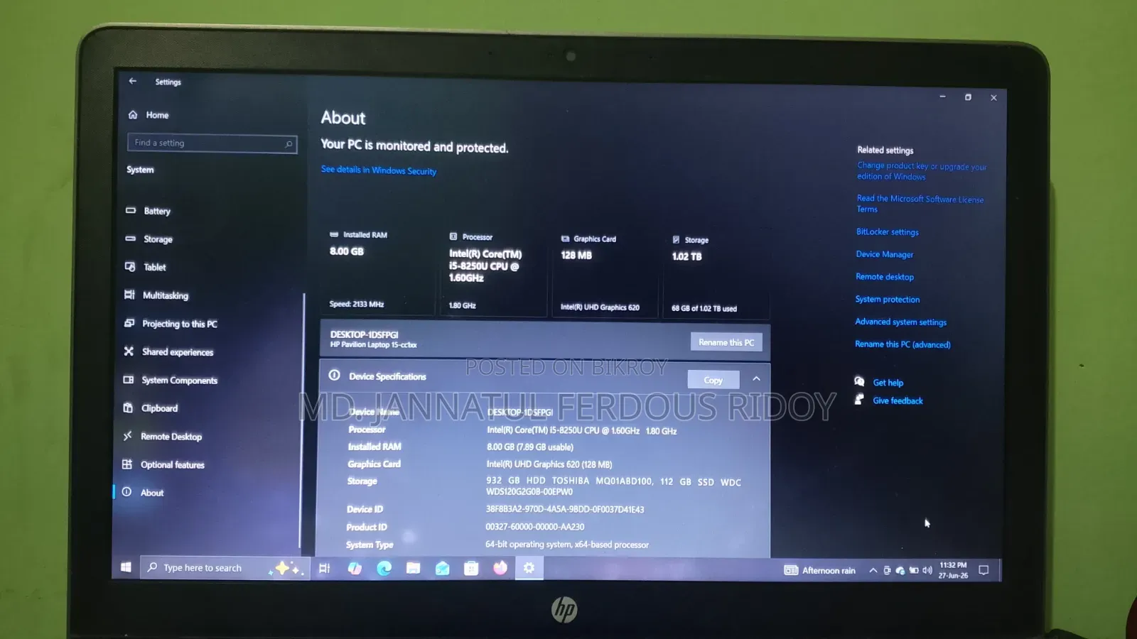Laptop HP Pavilion 15 8GB Intel Core i5 HDD 1TB