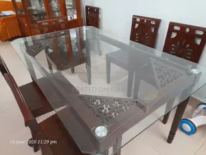 Mahogany Wood Dining Table and Chairs (with purchase receipt)