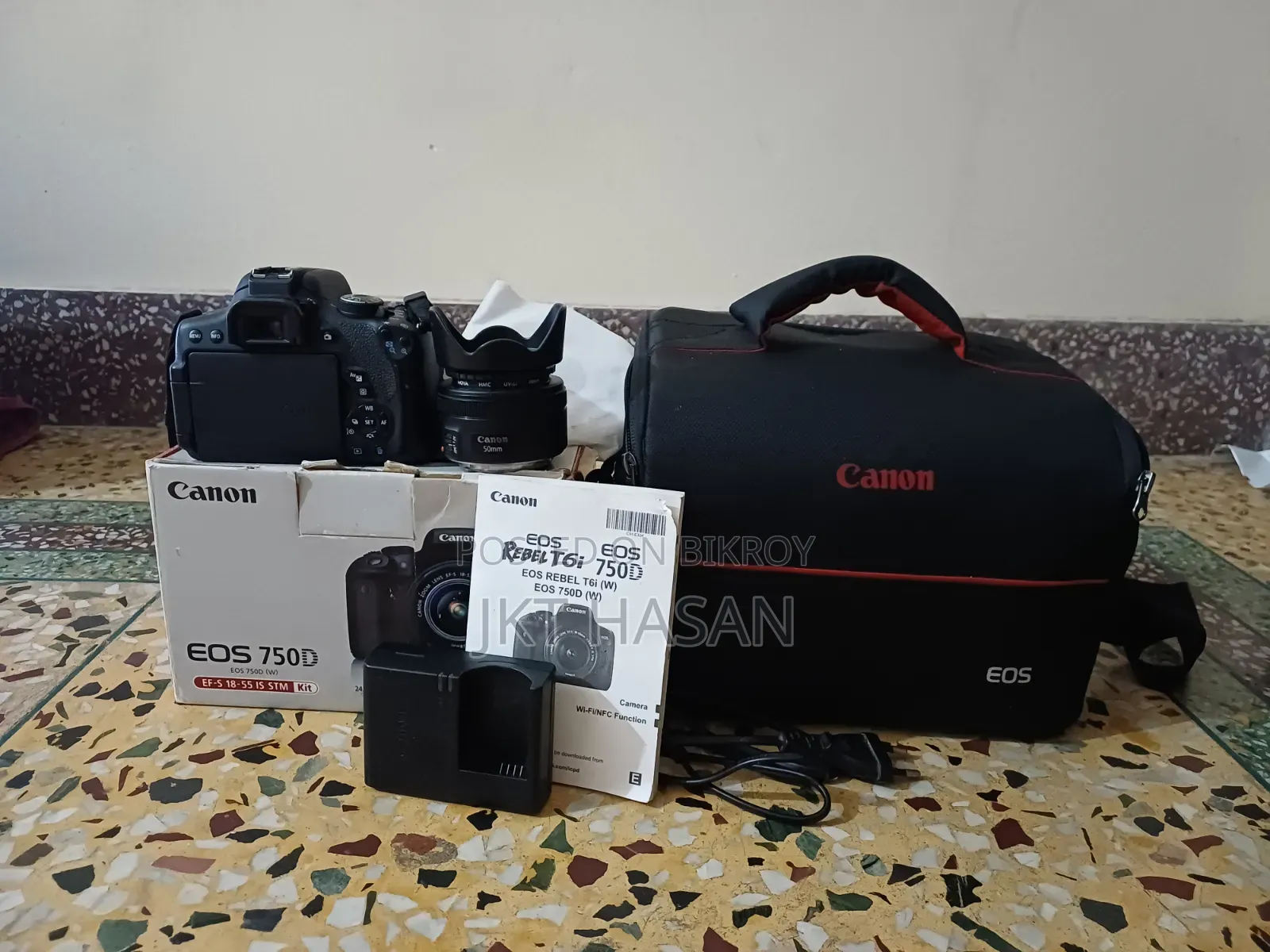 Canon 750d + Canon 50mm Stm Prime Lens Full Box Setup For Sale!