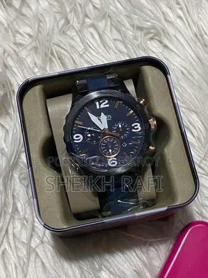 ফসিল নেট ক্রোনোগ্রাফ ব্লু ডায়াল মেনস ওয়াচ- JR1494