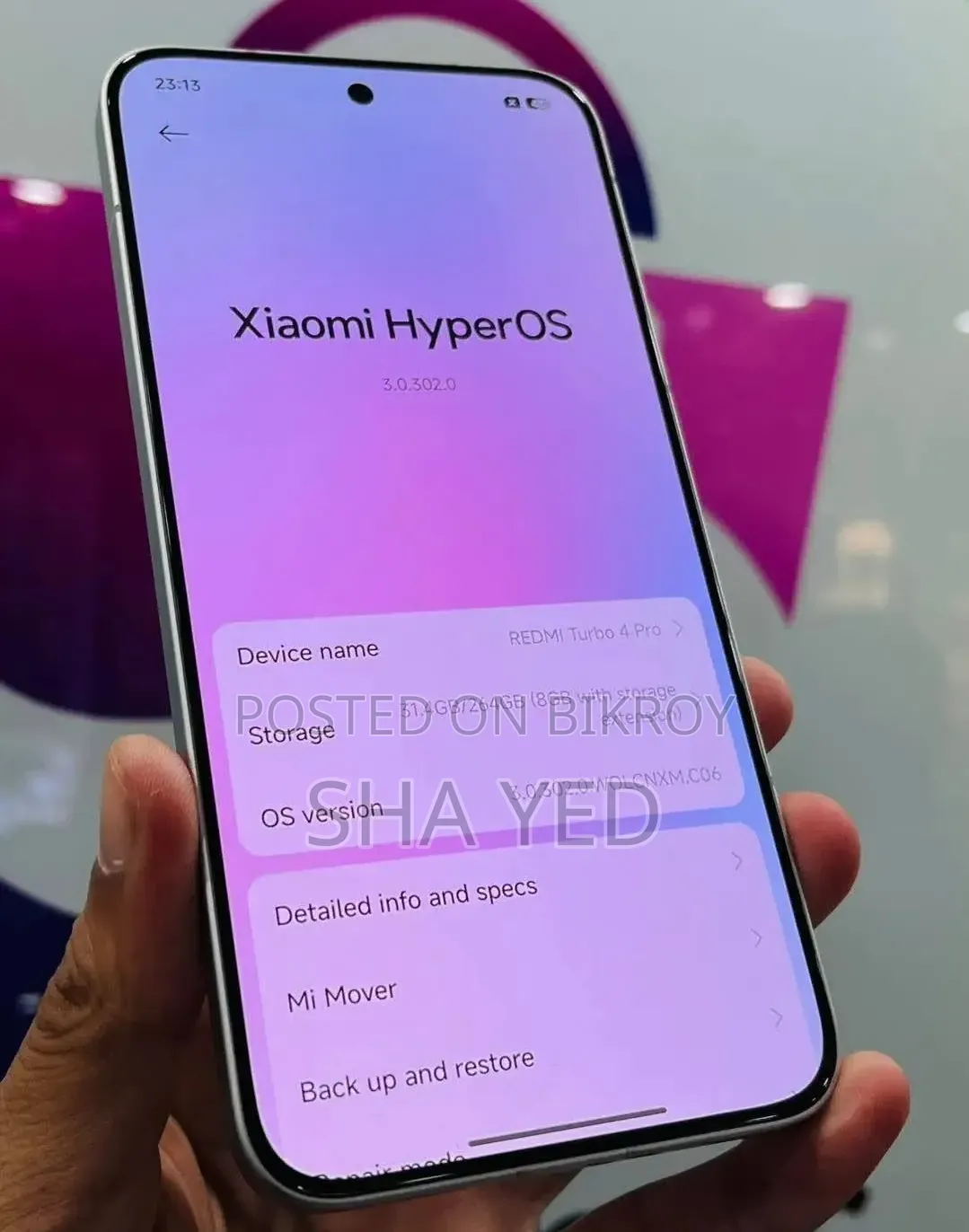 Xiaomi Redmi Turbo 4 Pro ২৫৬ জিবি হোয়াইট