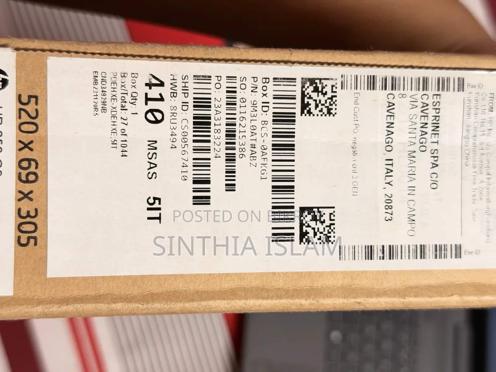 Laptop HP 250 G10 8GB Intel Core I5 HDD+SSD 512GB