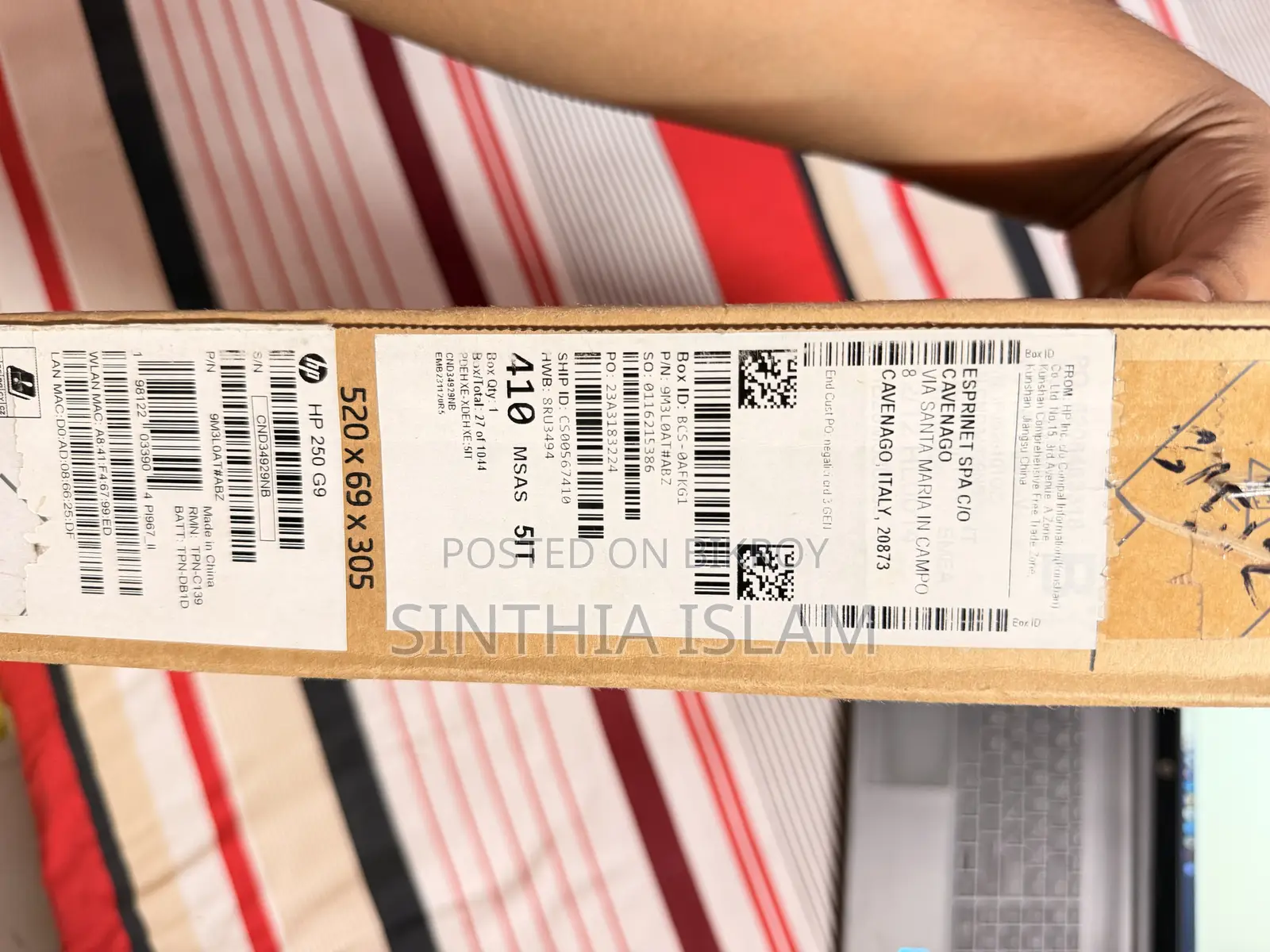 Laptop HP 250 G10 8GB Intel Core I5 HDD+SSD 512GB