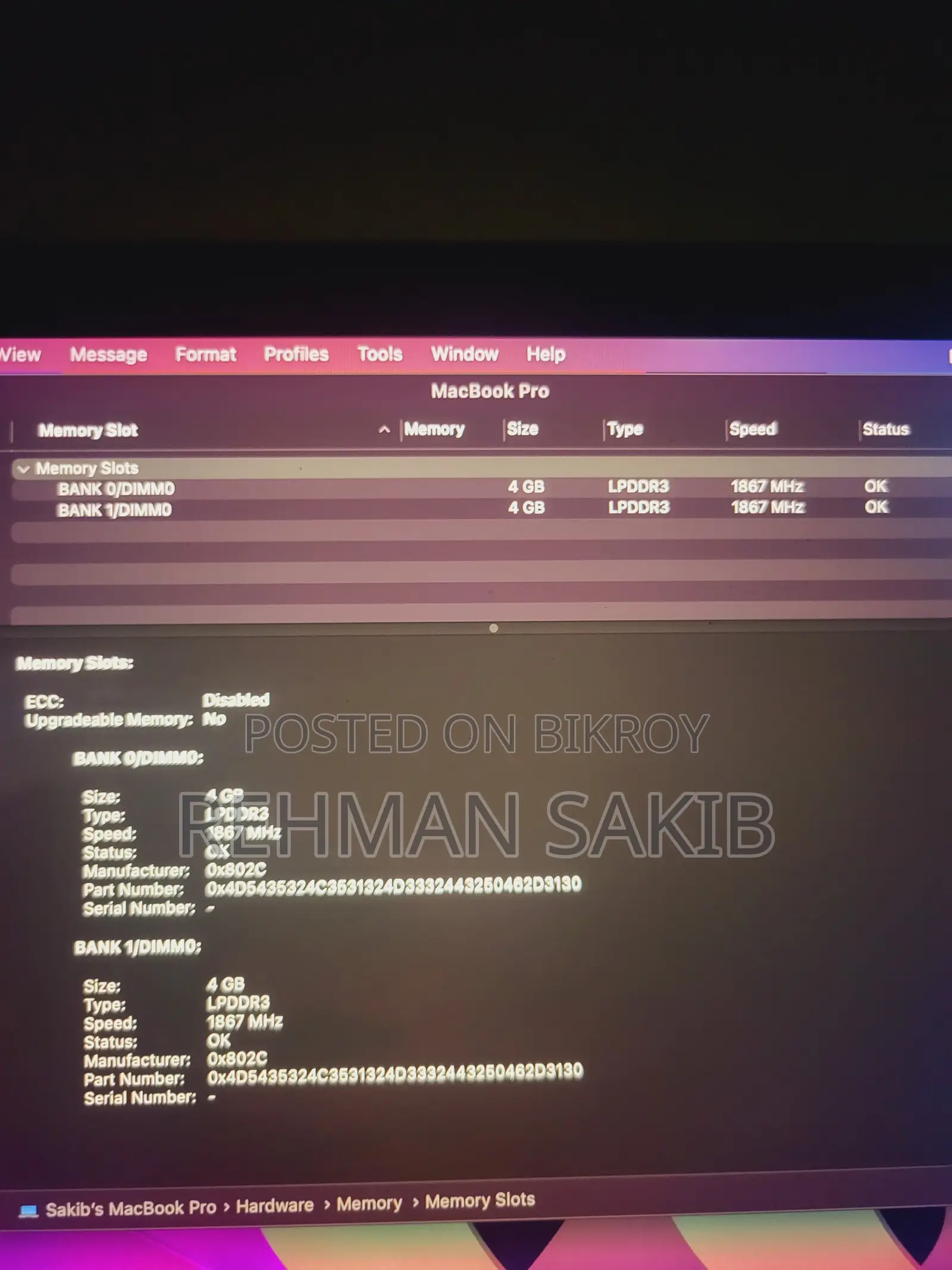 Laptop Apple MacBook 2016 8GB Intel Core I5 SSD 256GB