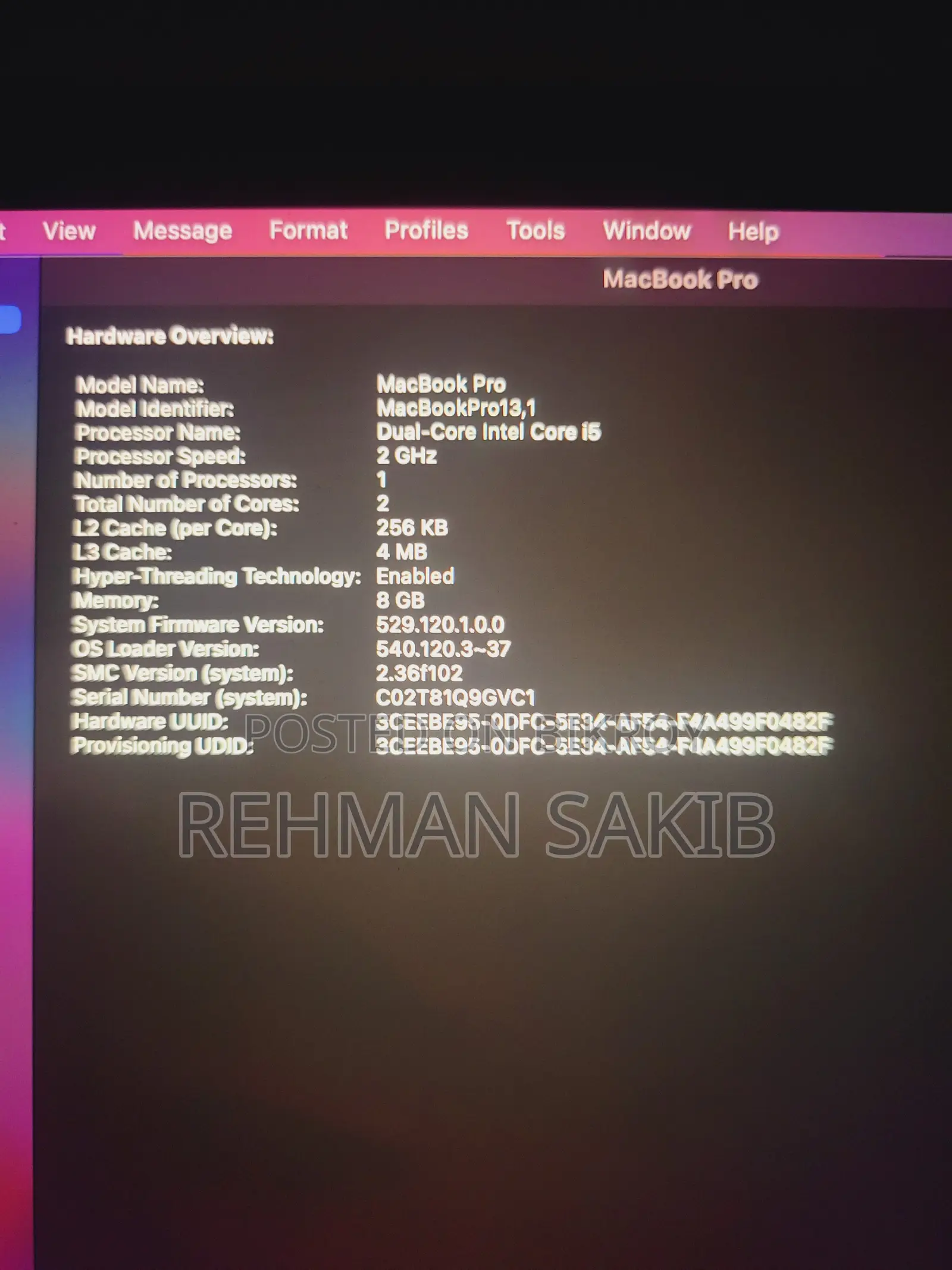 Laptop Apple MacBook 2016 8GB Intel Core I5 SSD 256GB