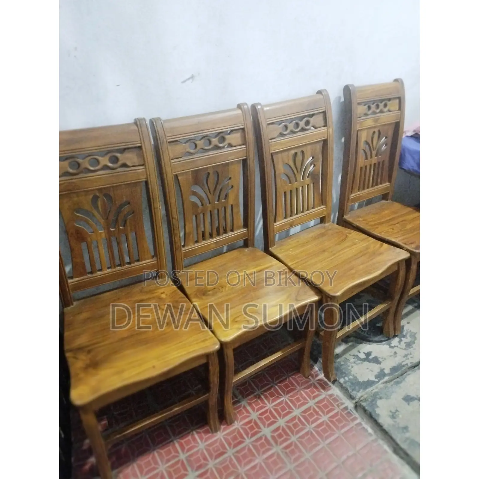 Teak Wood Dining Table 6 Chairs