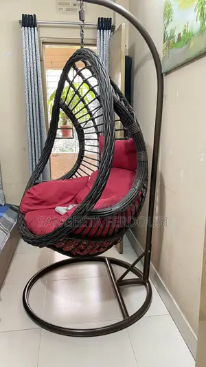 Black Fiber-Wrapped Iron Swing Chair